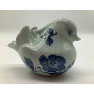 Fitz and Floyd Blue Flowered Bird Figurine